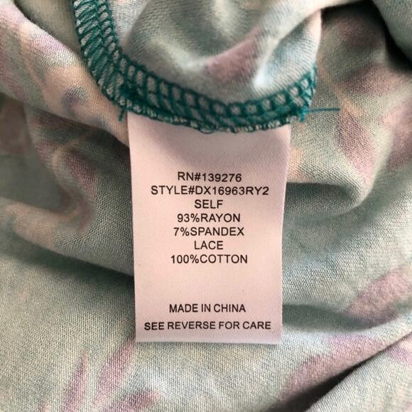 Daniel Rainn NWT Woman’s Fantine Green Floral Floral V Neck Crochet Lace Size 2X - Picture 10 of 13